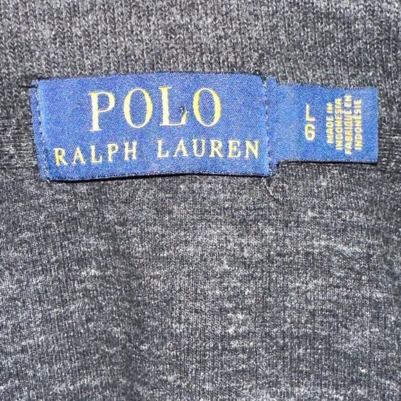 Polo Ralph Lauren Cotton 1/4 Zip Grey Mock Neck Sweater Size Large - Picture 4 of 5